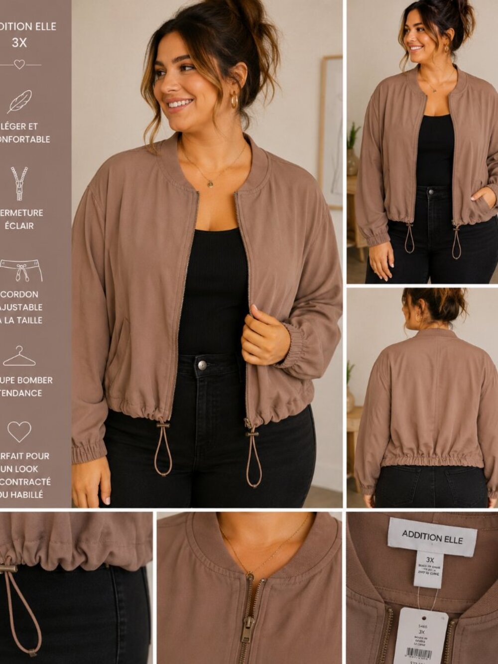Solid Cropped Bomber